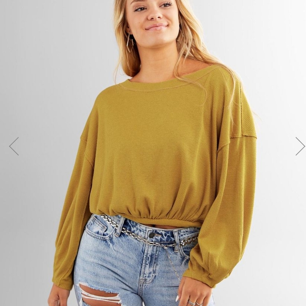 We The Free Cuddle Bubble Cropped Pullover Size XS
